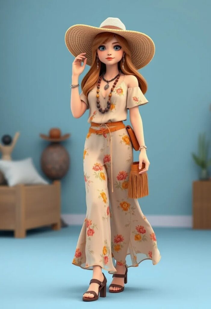 Bohemian Chic Flowing Fabrics and Floral Patterns