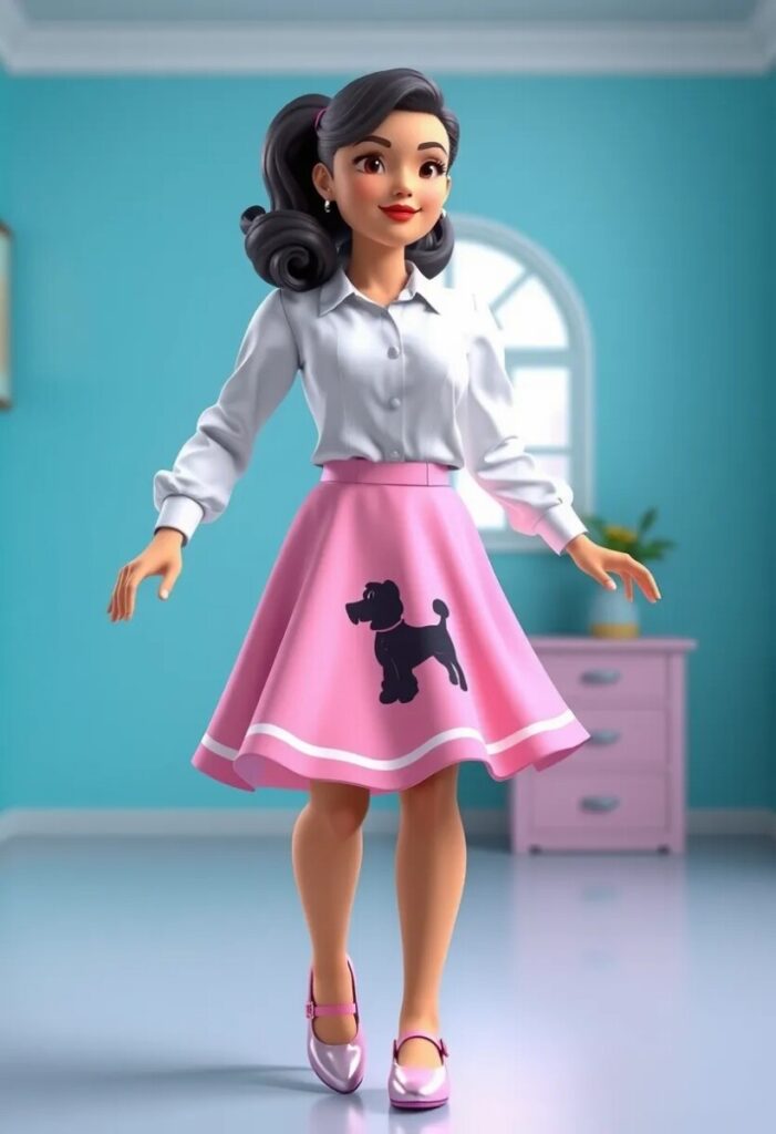 Classic Poodle Skirt Look