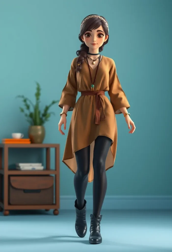 Folklore-Inspired Tunic & Leggings Set