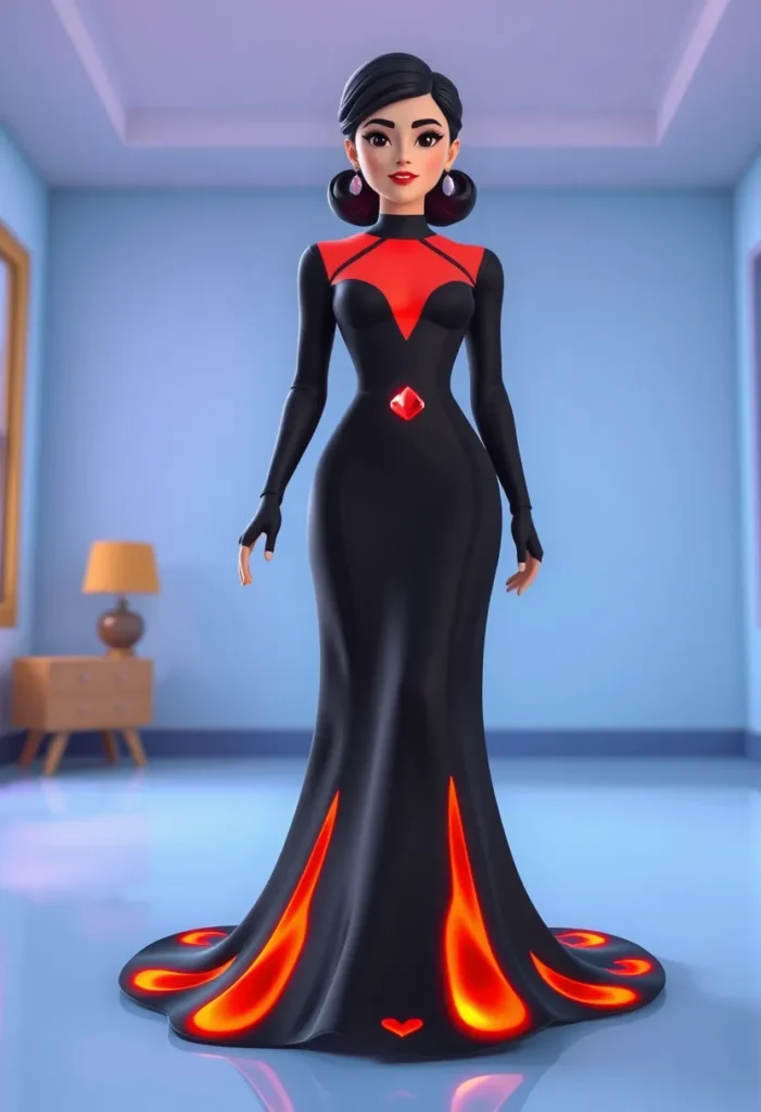 Lava Flow Evening Gown: Molten Magnificence