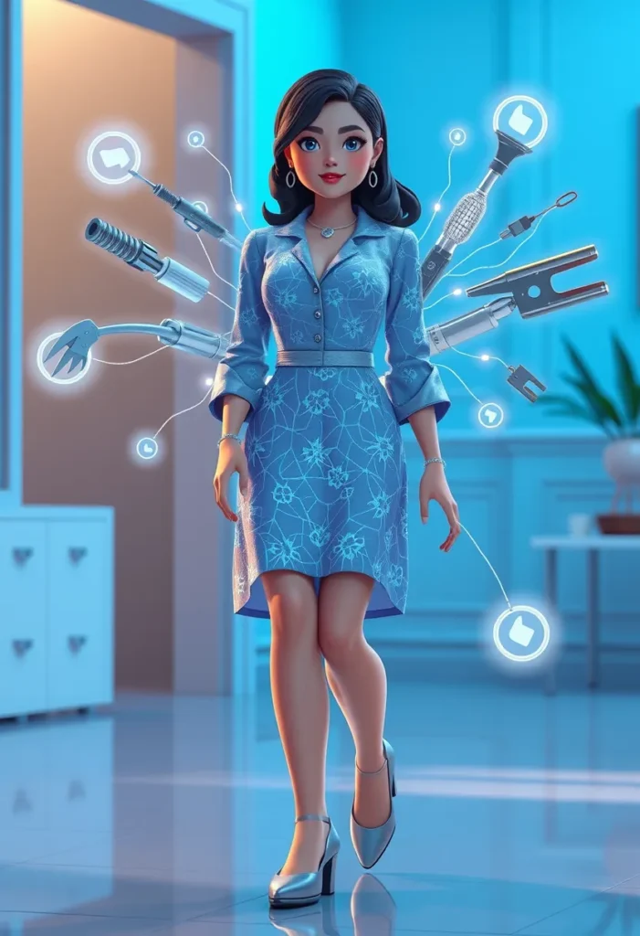 Digital Artisan Outfit with Floating Tools