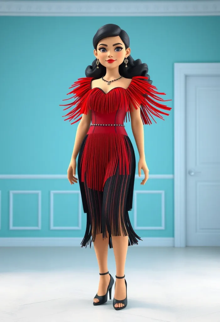 Flamenco-Inspired Fringe Dress