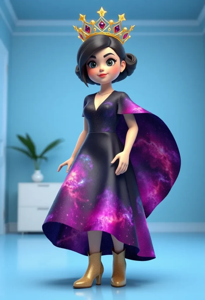 Galaxy Crown & Flowing Cape