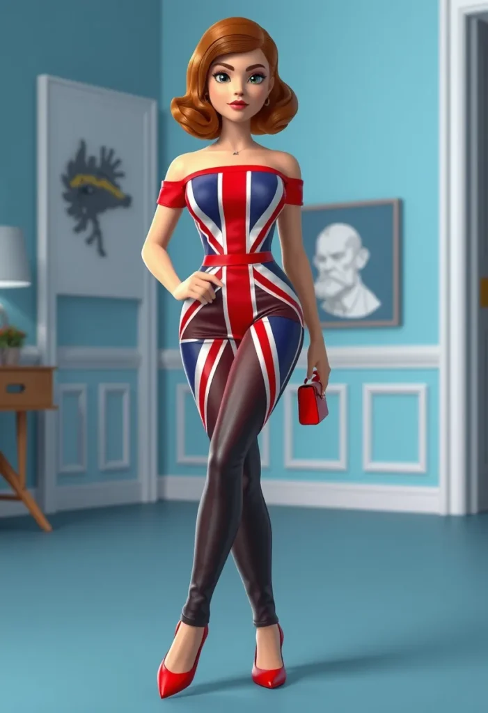 Ginger Spice Union Jack Glam