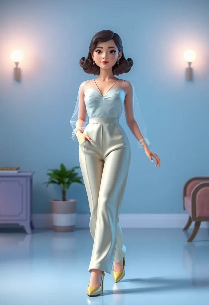 Organza Overlay and Silk Pants