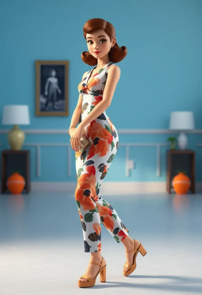 Printed Coord Set and Platform Sandals