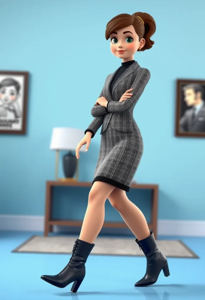 Tweed Set with Modern Boots